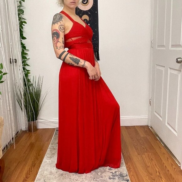 Betsy & Adam Sleeveless Cutout Maxi Dress Size 0 Red - Picture 5 of 6